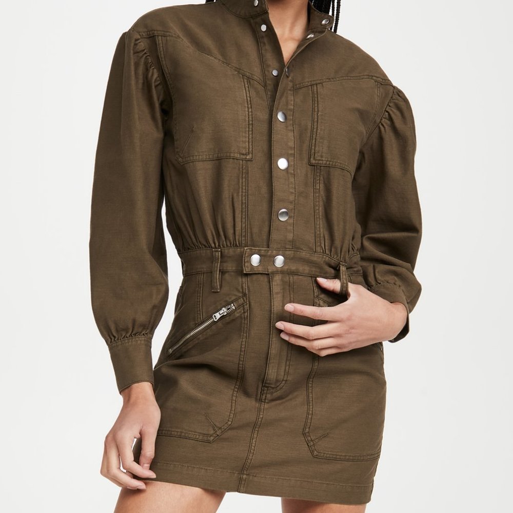FRAME Moto Zip Snap Front Dress - Picture 2 of 11